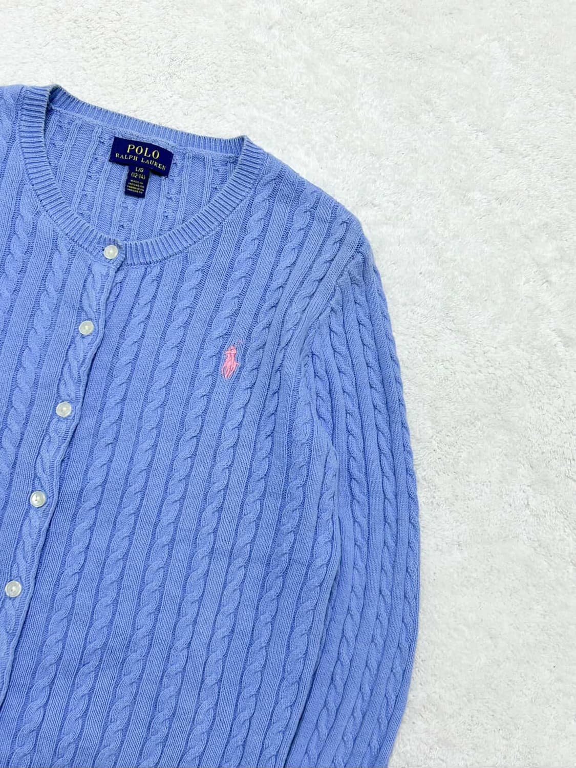 폴로 핑크포니 소라 케이블 가디건 상품이미지7