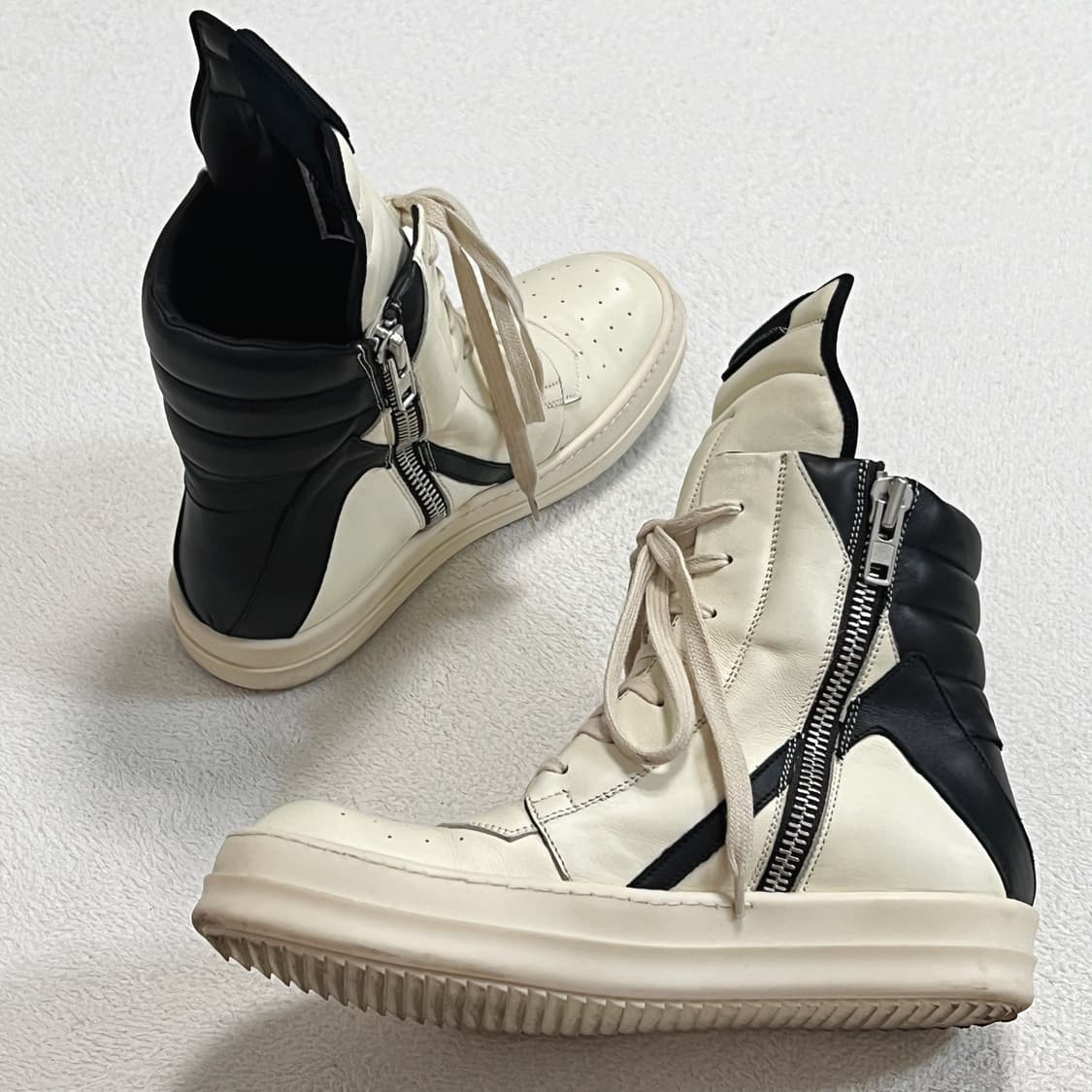 릭오웬스 15FW 지오바스켓 모노크롬 LPO 밀크 블랙 상품이미지5