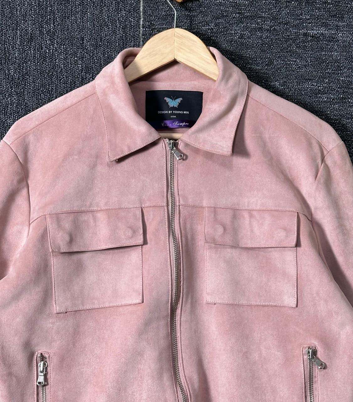 디자인 바이 영민 핑크 스웨이드 자켓 M 상품이미지4