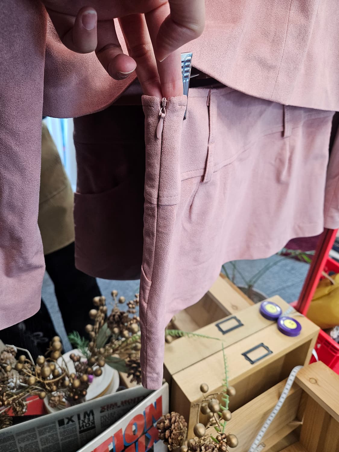 새상품) 스웨이드 셋업 S 상품이미지6