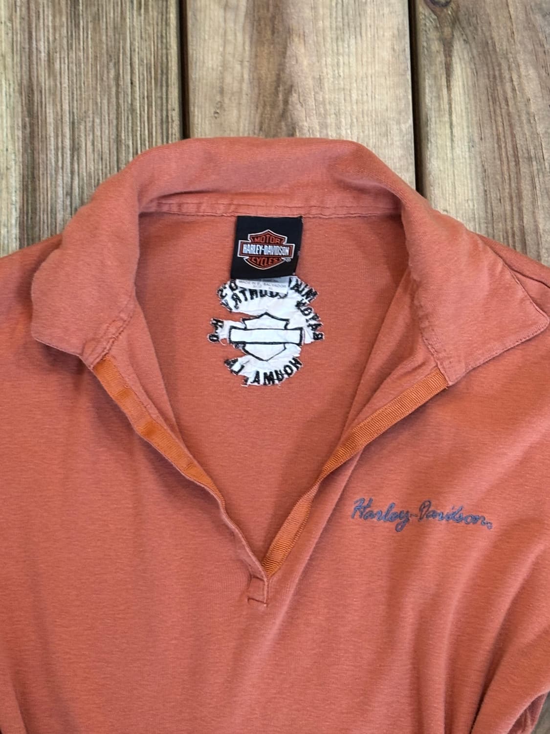 Harley-Davidson 피그먼트 오렌지 PK 카라 티셔츠 상품이미지6