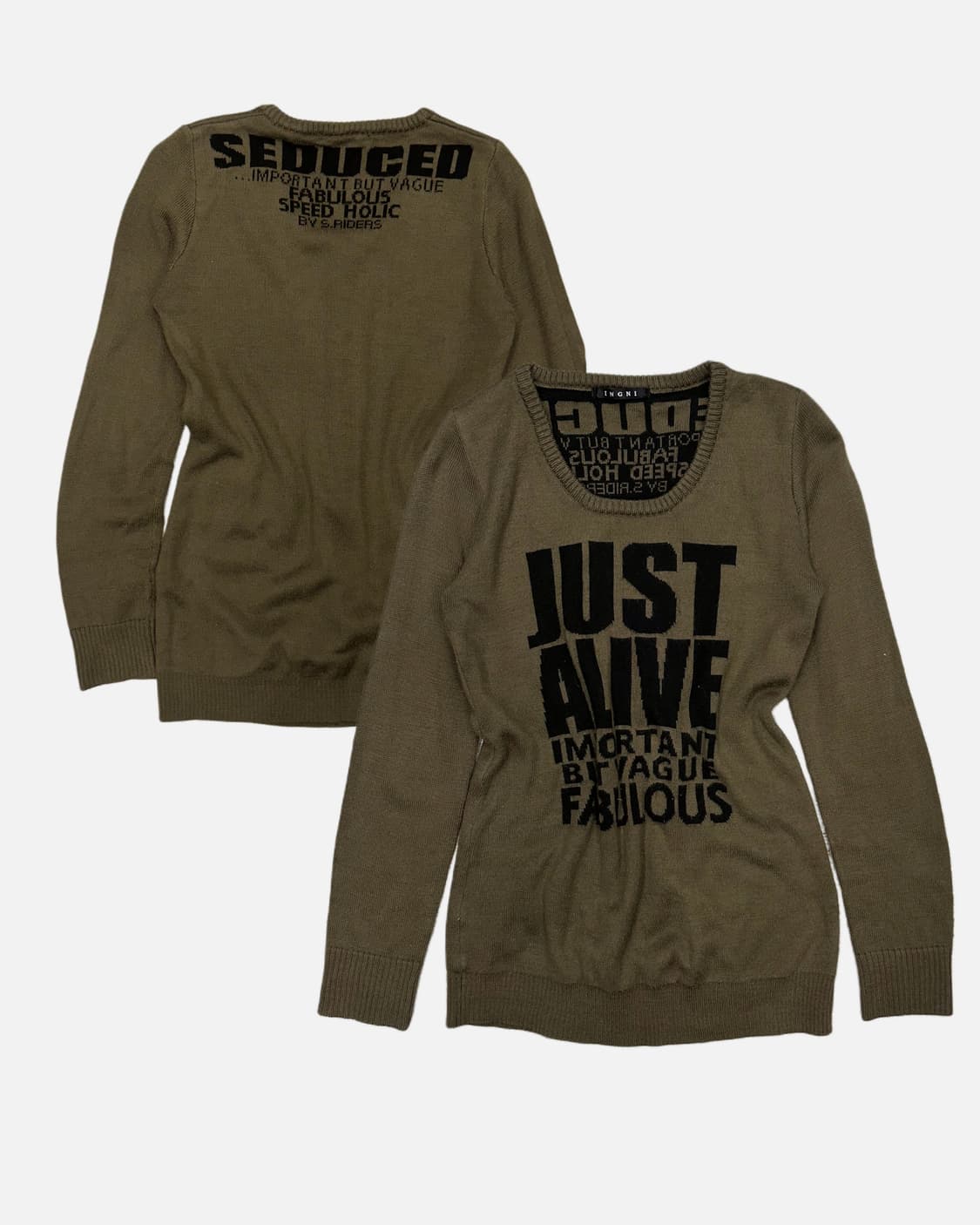 khaki jacquard lettering knit 상품이미지1