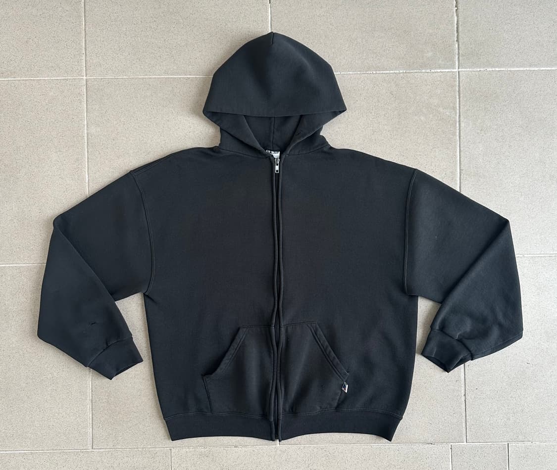 90s 빈티지 러셀 후드집업 블랙 L 상품이미지1