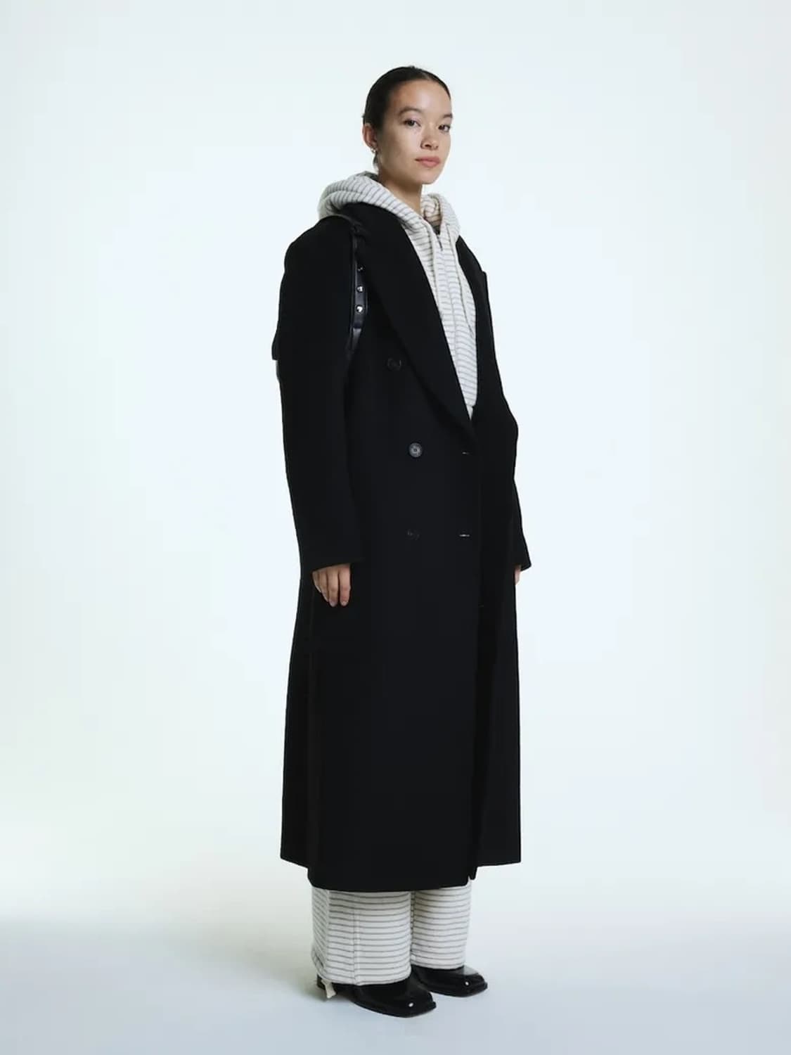 새상품 / 글로니 G WOOL COAT - LONG (BLACK) 상품이미지4