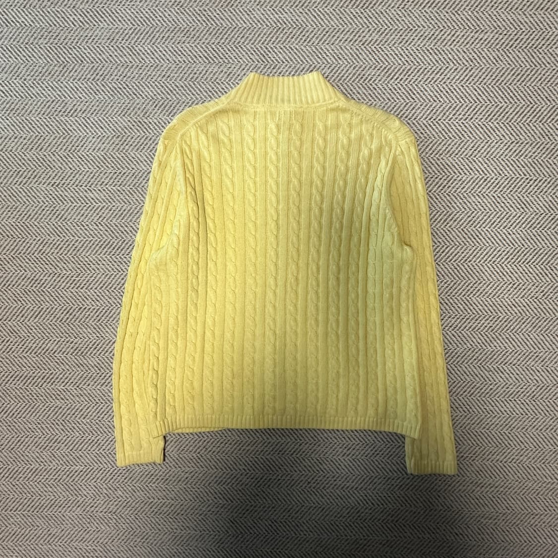 L. L. BEAN cotton knit zip jacket yellow 상품이미지2
