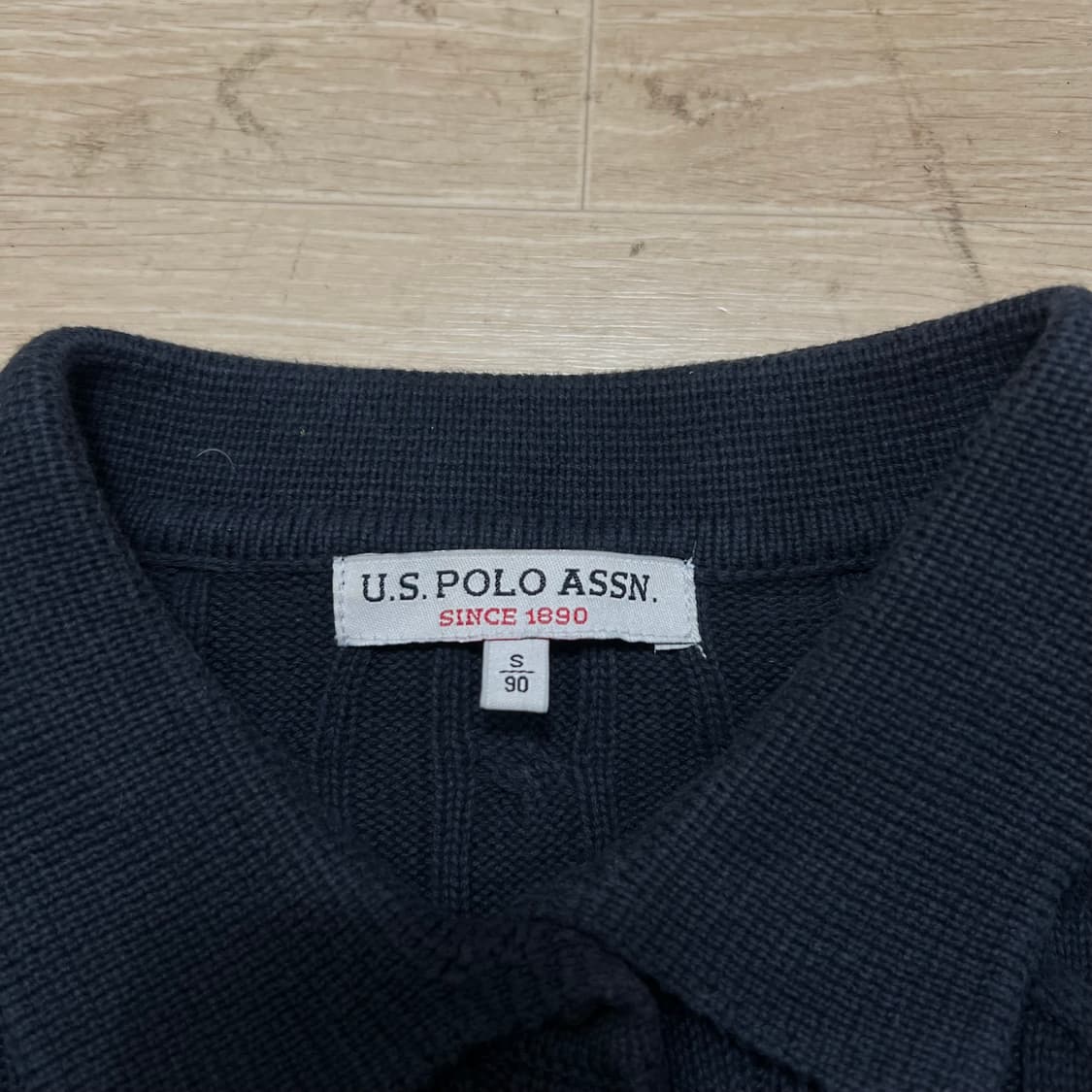 유에스 폴로 어신 여성 꽈배기 케이블 카라 니트 [네이비] S/90 상품이미지5