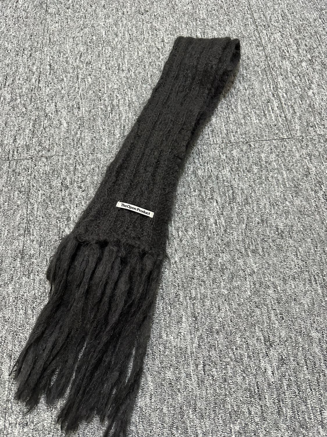 Open yy 오픈와이와이 MOHAIR 모헤어 목도리 스카프 차콜 상품이미지2