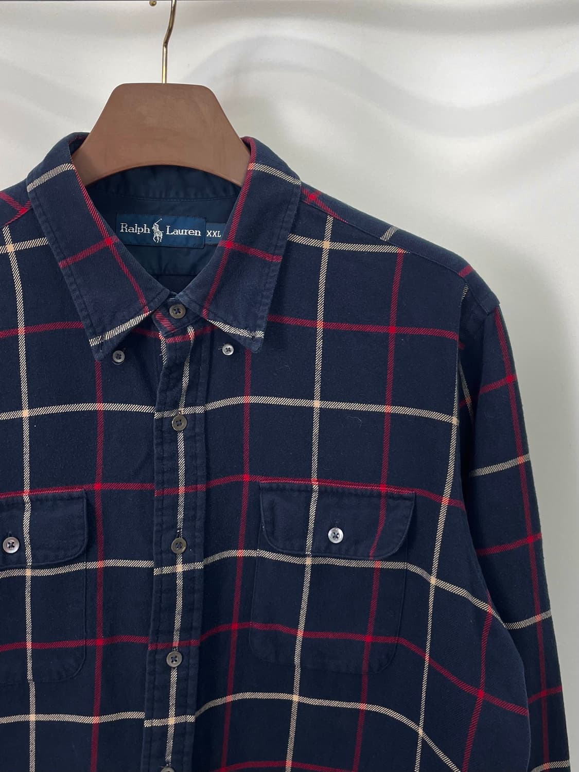 [2XL]폴로 네이비 체크 셔츠CK9768 상품이미지5