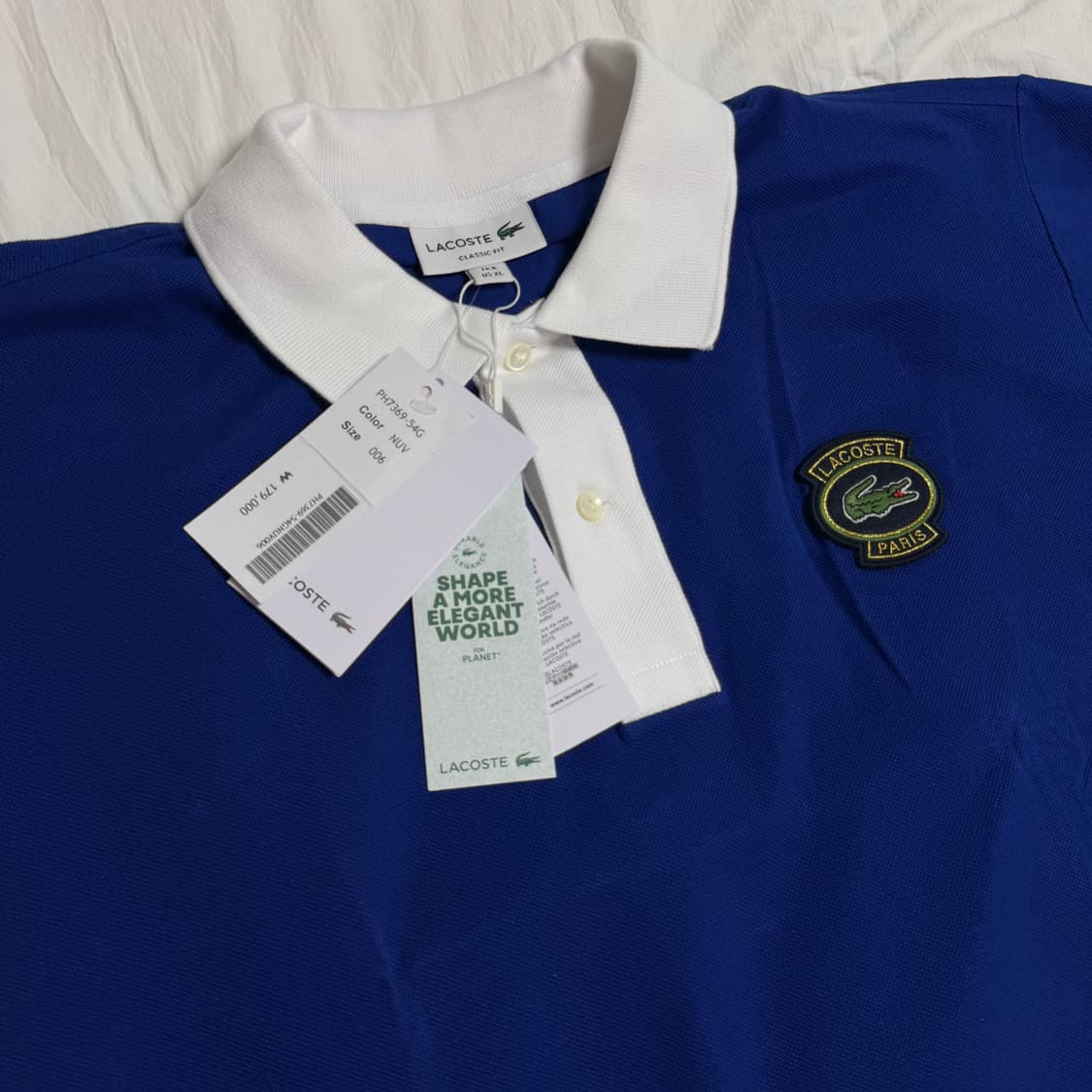 (XL) 라코스테 paris 뱃지 카라 pk 반팔티 블루  상품이미지3