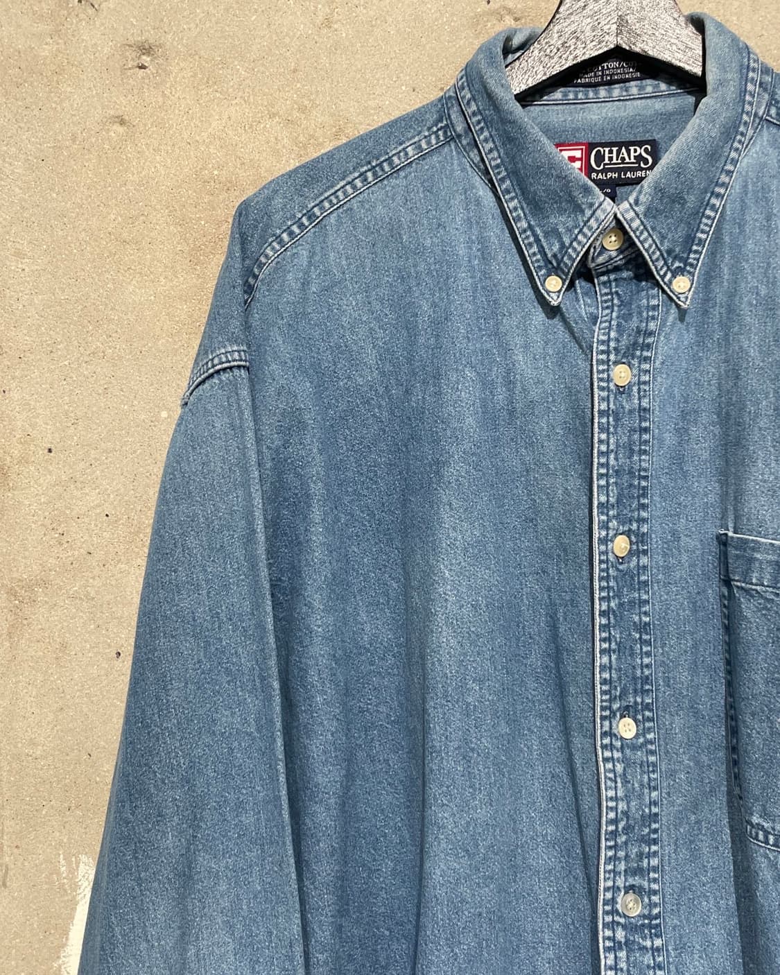 챕스 랄프로렌 연청 로고 싱글 포켓 데님 셔츠 상품이미지2