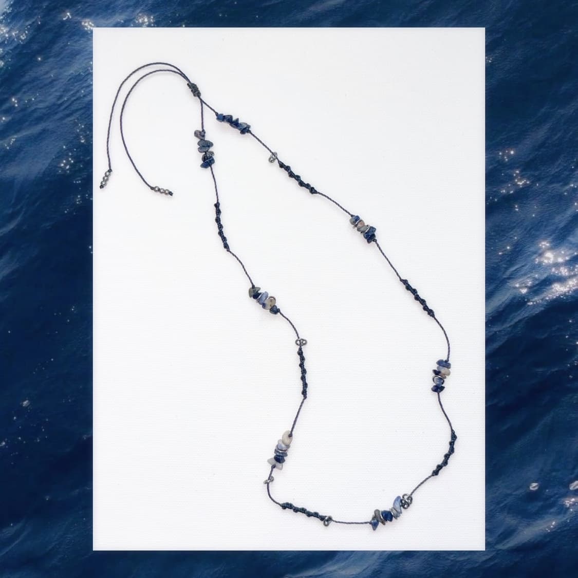 Blue wave beads necklace 블루 웨이브 비즈 목걸이 상품이미지1