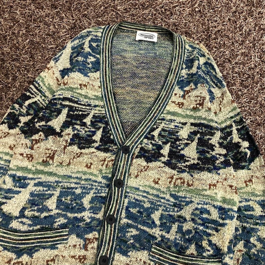 미쏘니 코튼 멀티컬러 패턴 가디건 상품이미지2