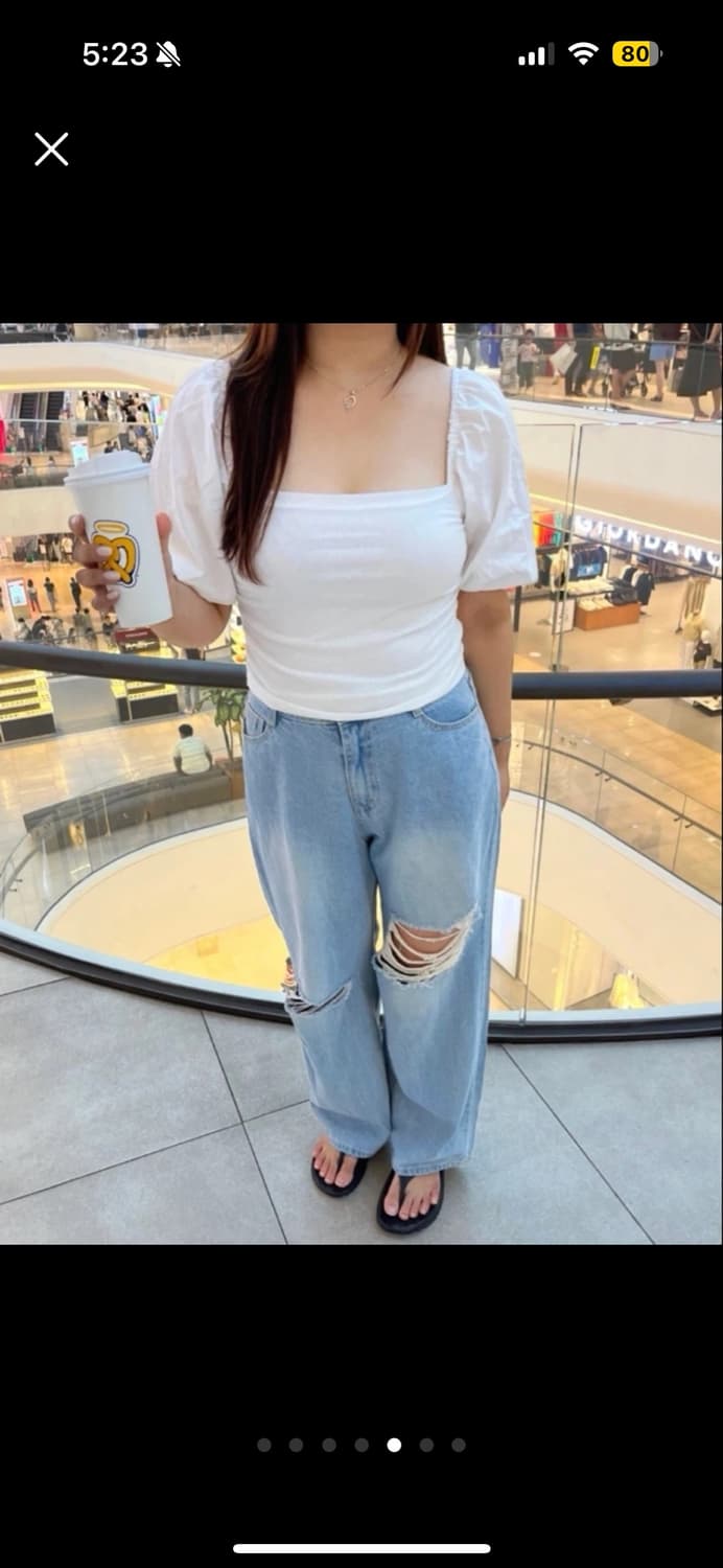 하티66 빈티지 트임 와이드 데님팬츠 상품이미지5