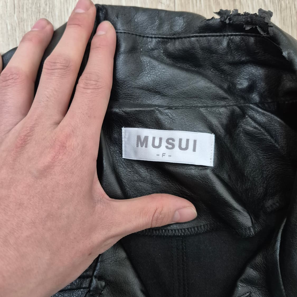 MUSUI 버튼 가죽자켓 F(FREE) 상품이미지4