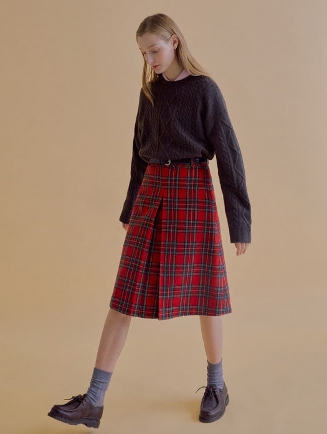 앤유 fenchurch 팬처치 울 미디 스커트 김나영 착용 상품이미지1