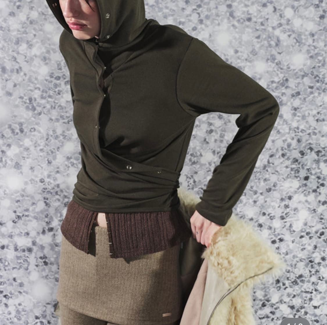 세릭 WRAP HOOD CARDIGAN 랩 후드 가디건 카키 상품이미지3