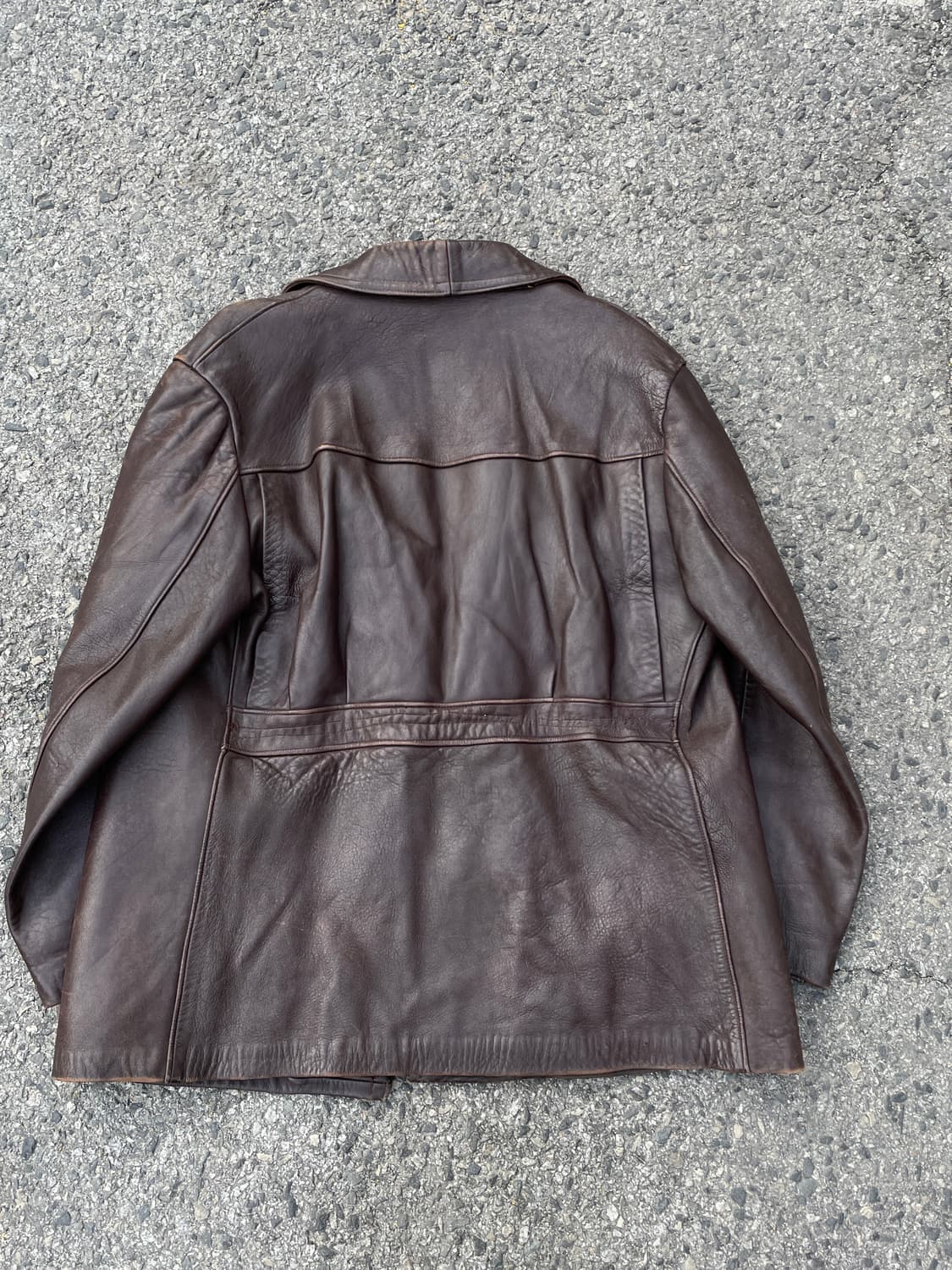 Rare!)60s French Brown Leather Car Coat  상품이미지8