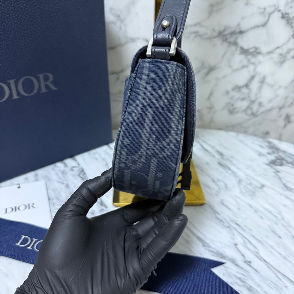 디올x데님 티어스 오블리크 새들 미니 플랩 크로스백 메신저백 상품이미지4