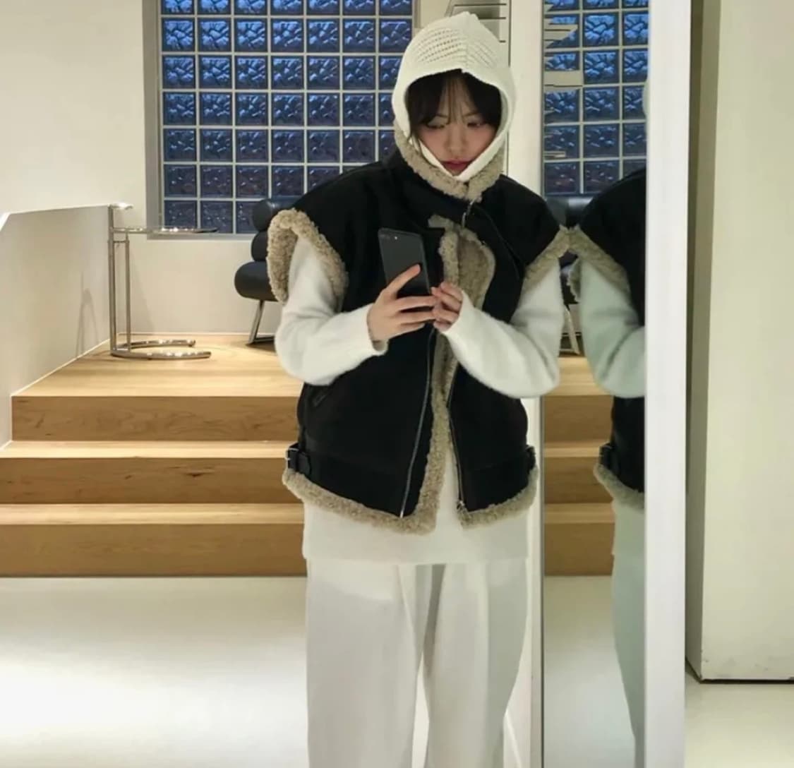 아르코이리스 무스탕 조끼 상품이미지2