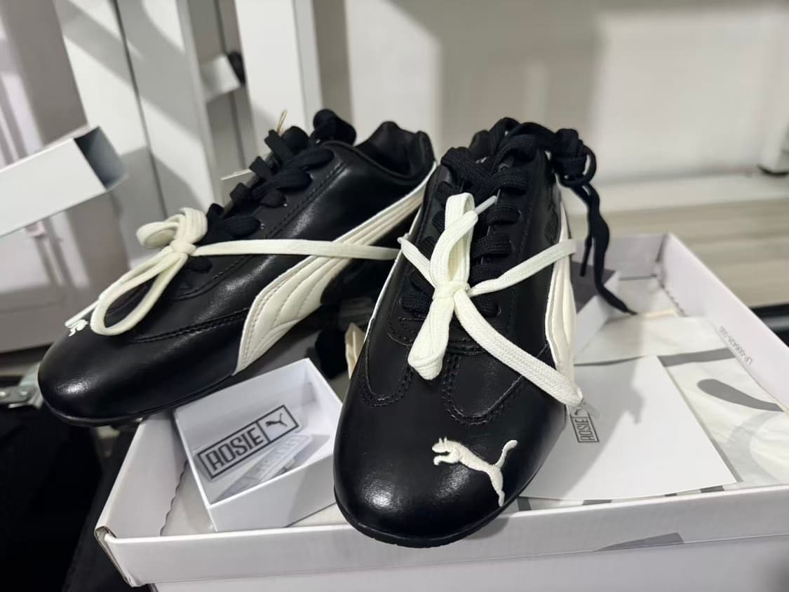 푸마 x 로제 스피드캣 PRM 블랙 웜 화이트 235MM 상품이미지1