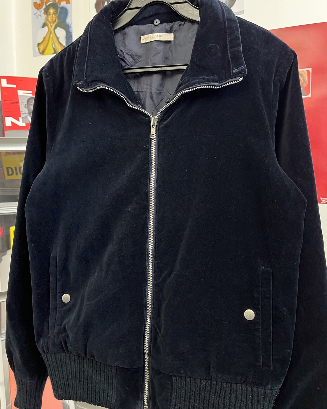 재팬 빈티지 벨벳 트러커 집업 자켓 네이비 상품이미지6