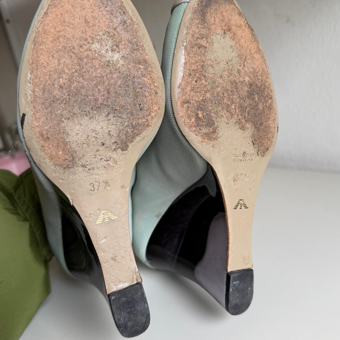 조르지오 알마니 오픈토 매쉬 플라스틱 웨지힐 상품이미지8