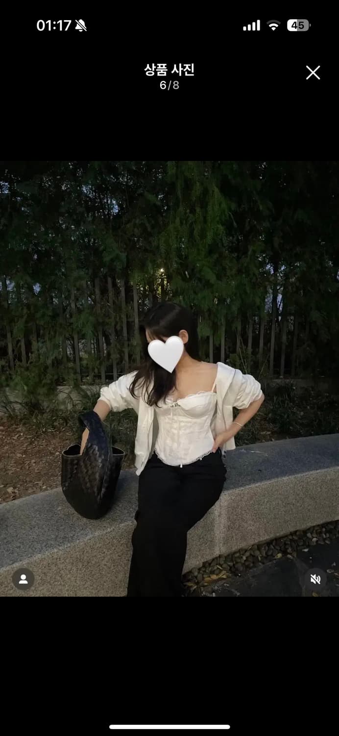 [택달린 새상품] 글로니 BLOOMING CORSET TOP WHITE 상품이미지6