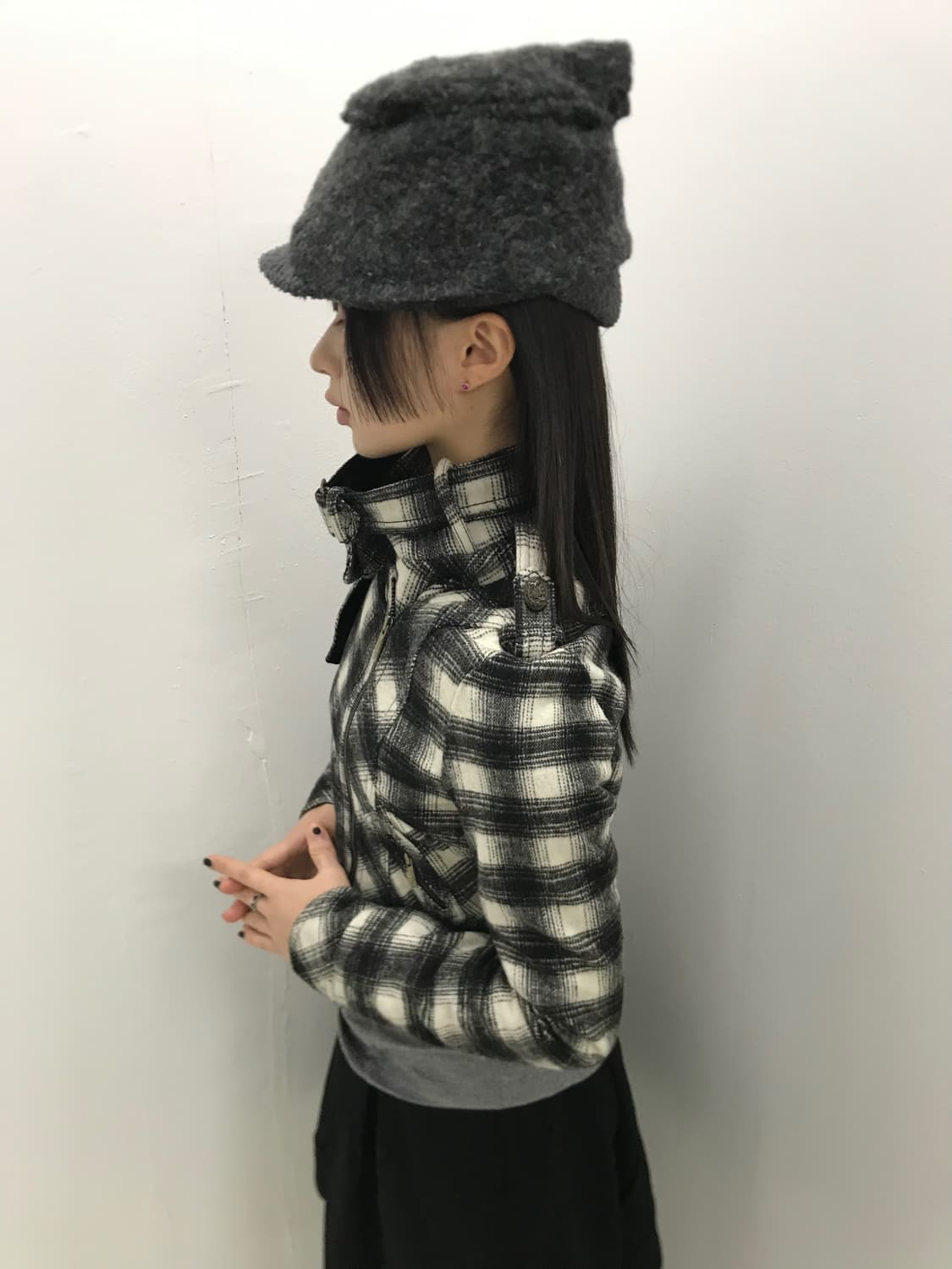 Check belted mini rider wool jacket 상품이미지6