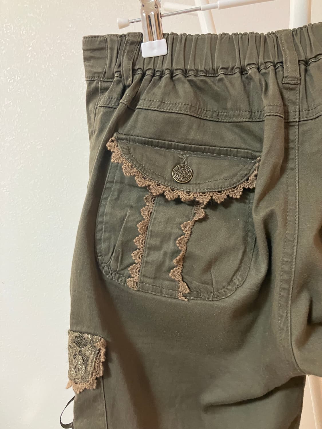 엑시즈팜 레이스리본디테일 면바지 7부바지 카프리팬츠 상품이미지3