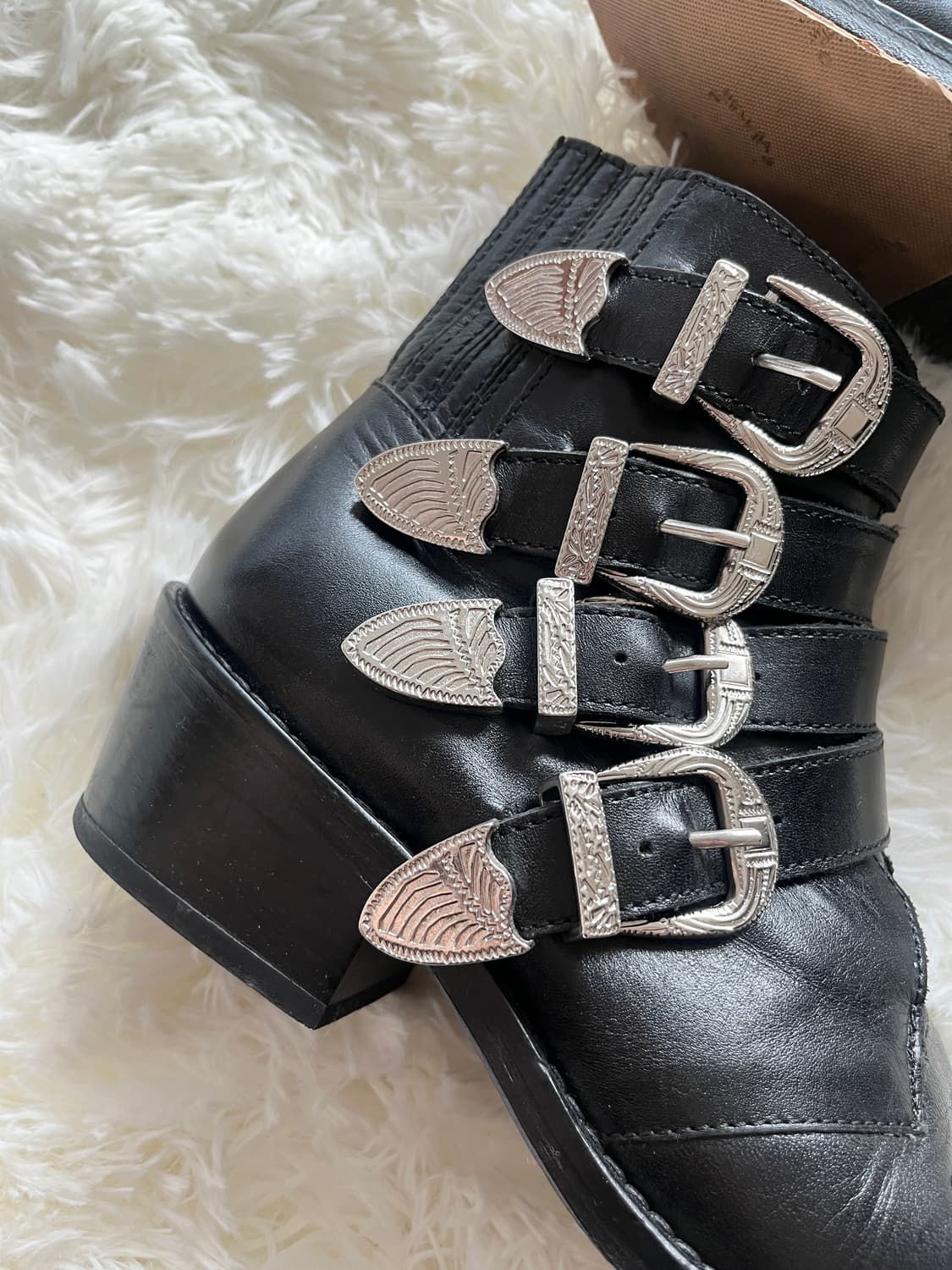 토가 풀라 카우보이 웨스턴 레더 앵클 부츠 (37) 상품이미지3