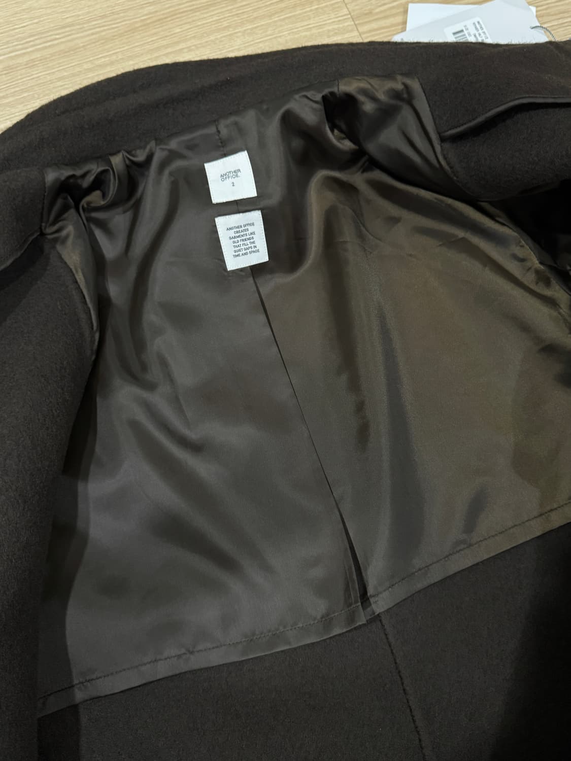 [2] 어나더오피스 25AW 보이저 핸드메이드 하프 발마칸 코트 상품이미지6