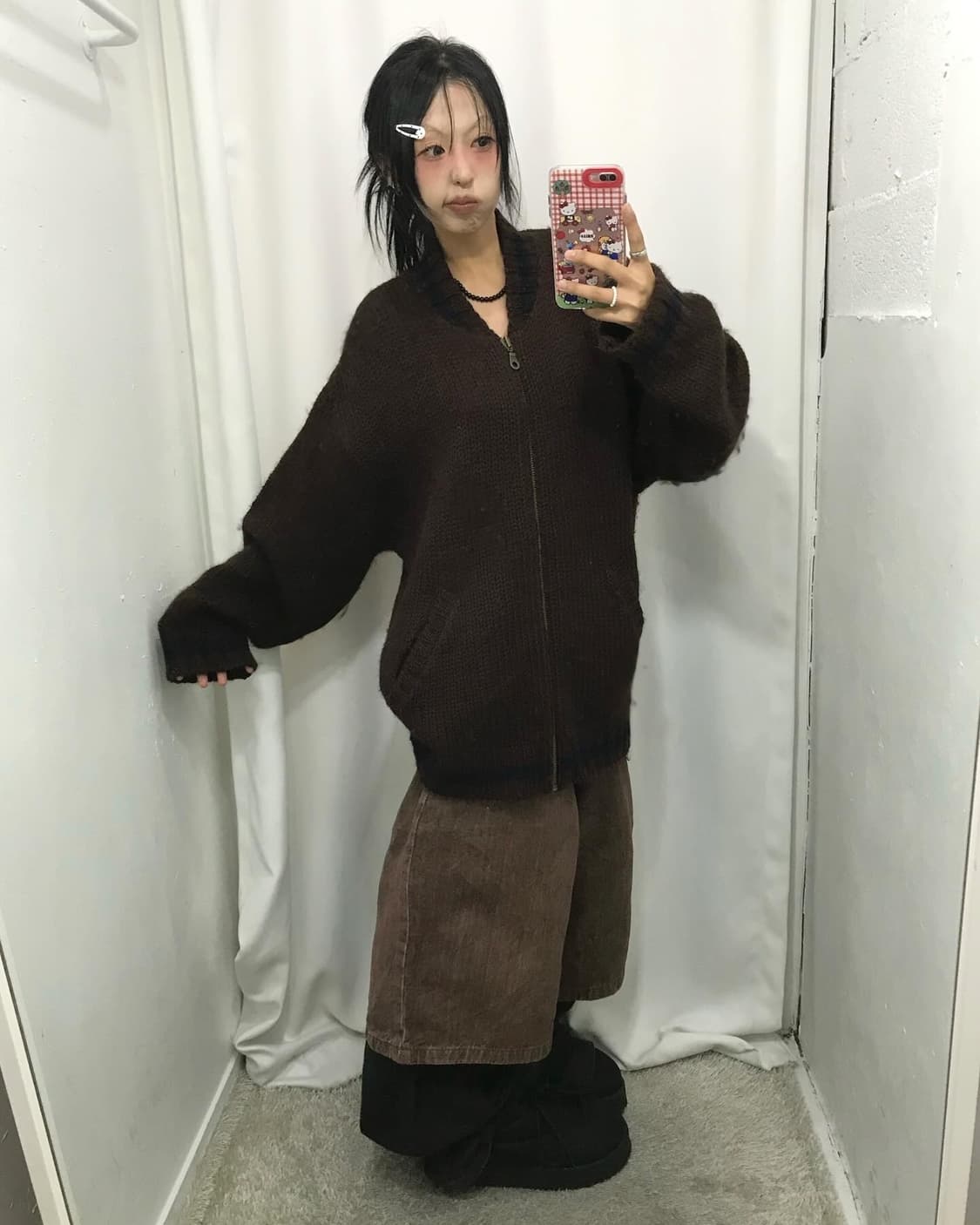 Stussy Brown Cowichan knit Cardigan JK 상품이미지2