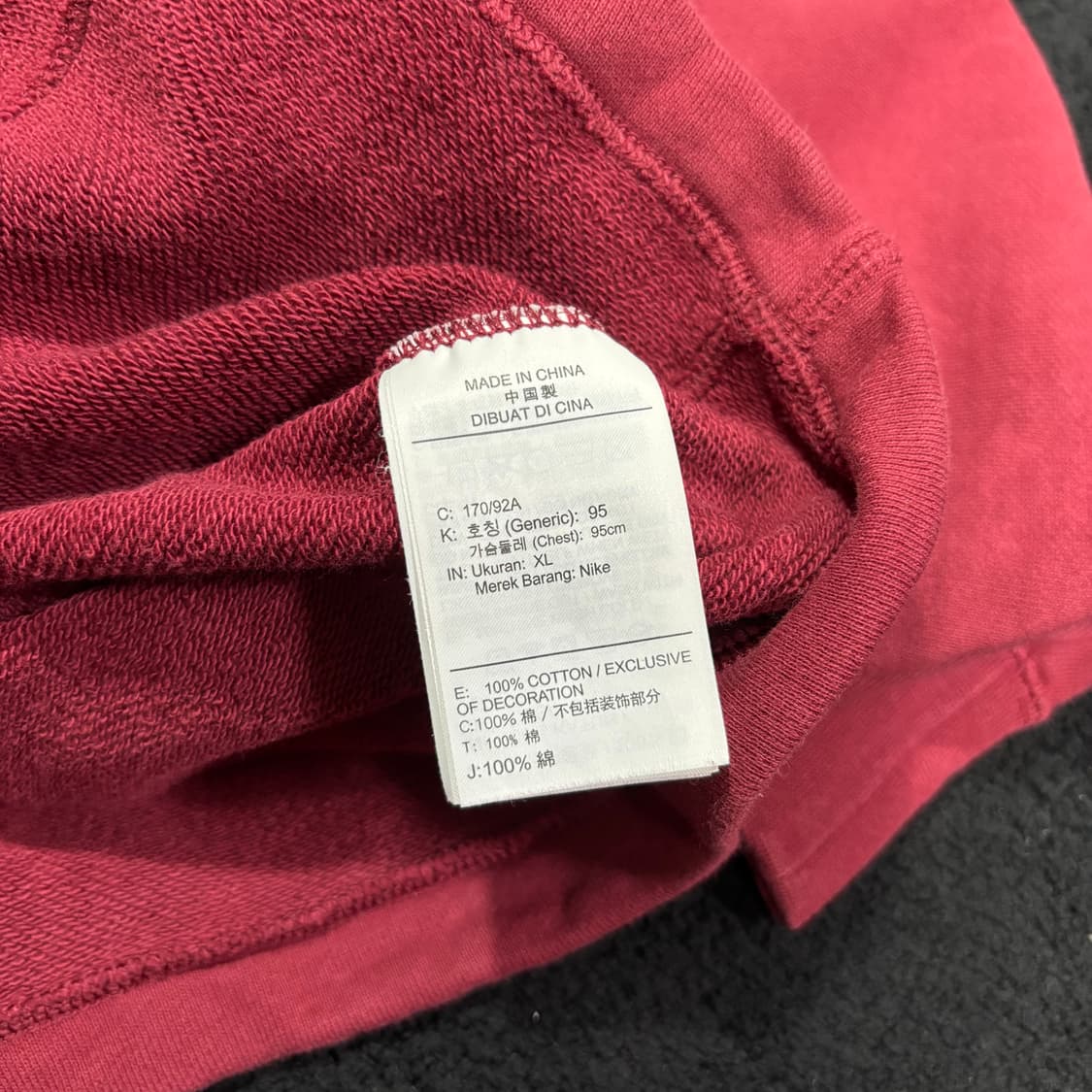 우먼XL 나이키 NSW 버건디 빅로고 맨투맨 상품이미지6
