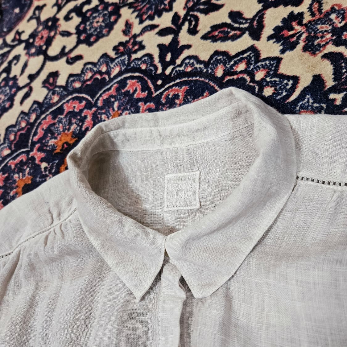 120%리노(120%Lino) in Italy 셔링 디테일 셔츠 M 상품이미지5