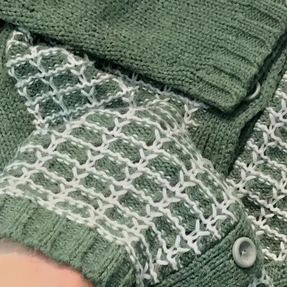 Japan 빈티지 카키 그린 하찌 카라 니트 가디건 여성 55 66 상품이미지4