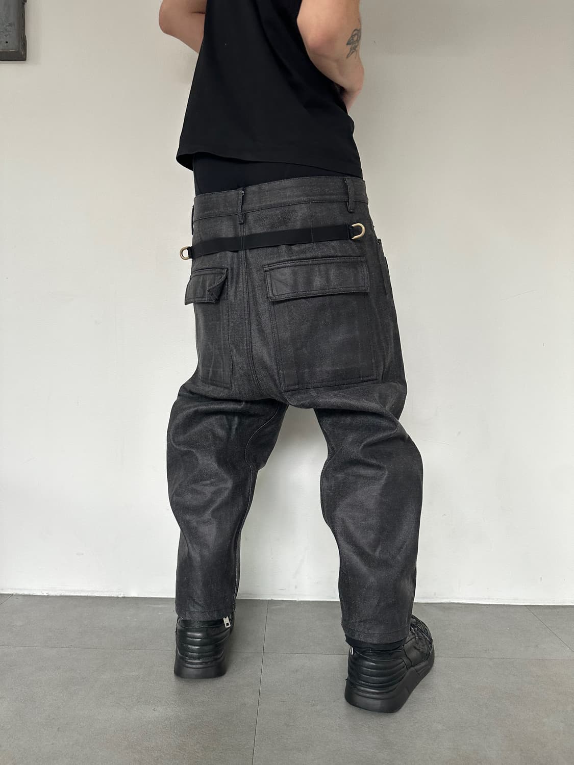 릭오웬스 아카이브 키링 왁스코팅 새깅팬츠 상품이미지1