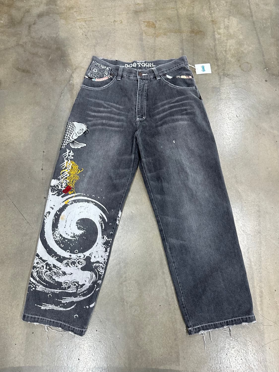 도그타운 오리엔탈 자수 흑청데님팬츠  상품이미지4