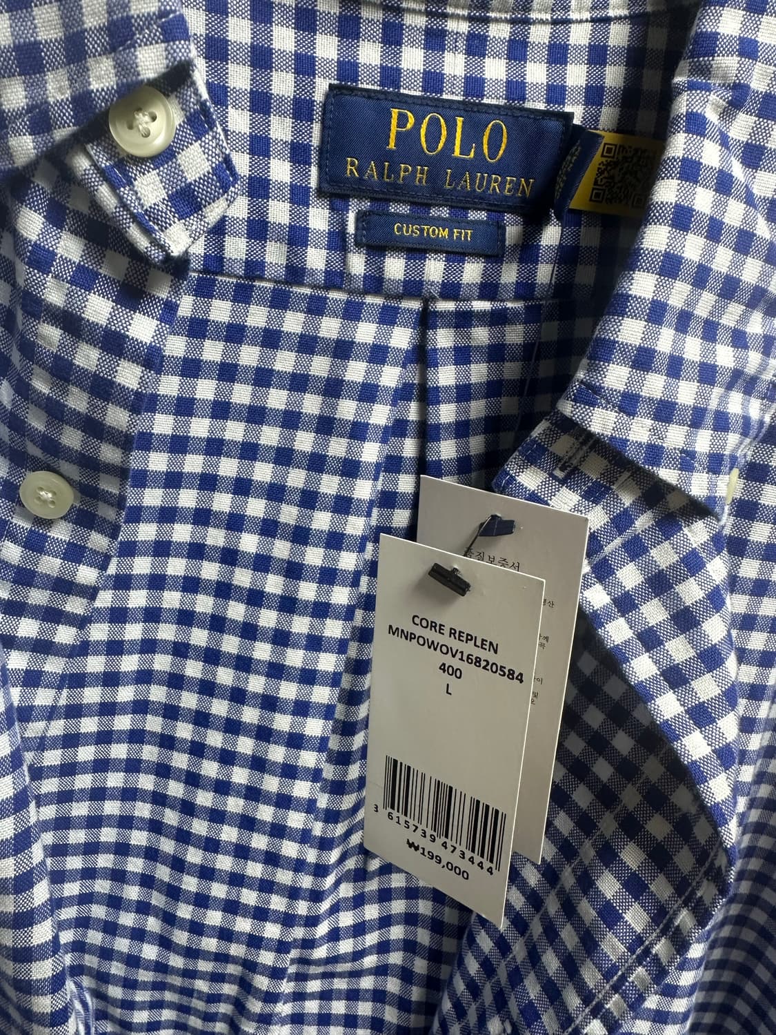 폴로 깅엄 셔츠 커스텀핏 l 한국 정발 새제품 상품이미지2