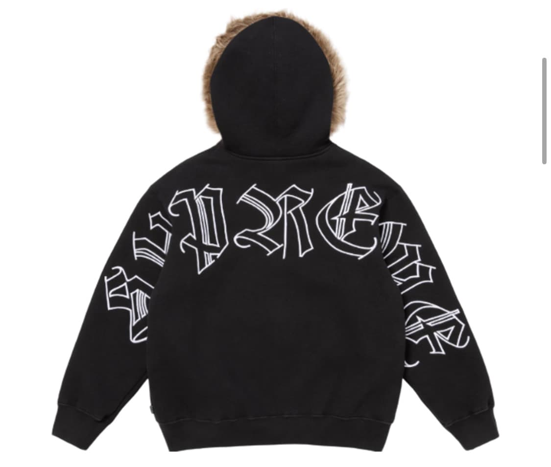 슈프림 포우 퍼 후드 스웨트셔츠 블랙 M 후드집업 상품이미지1