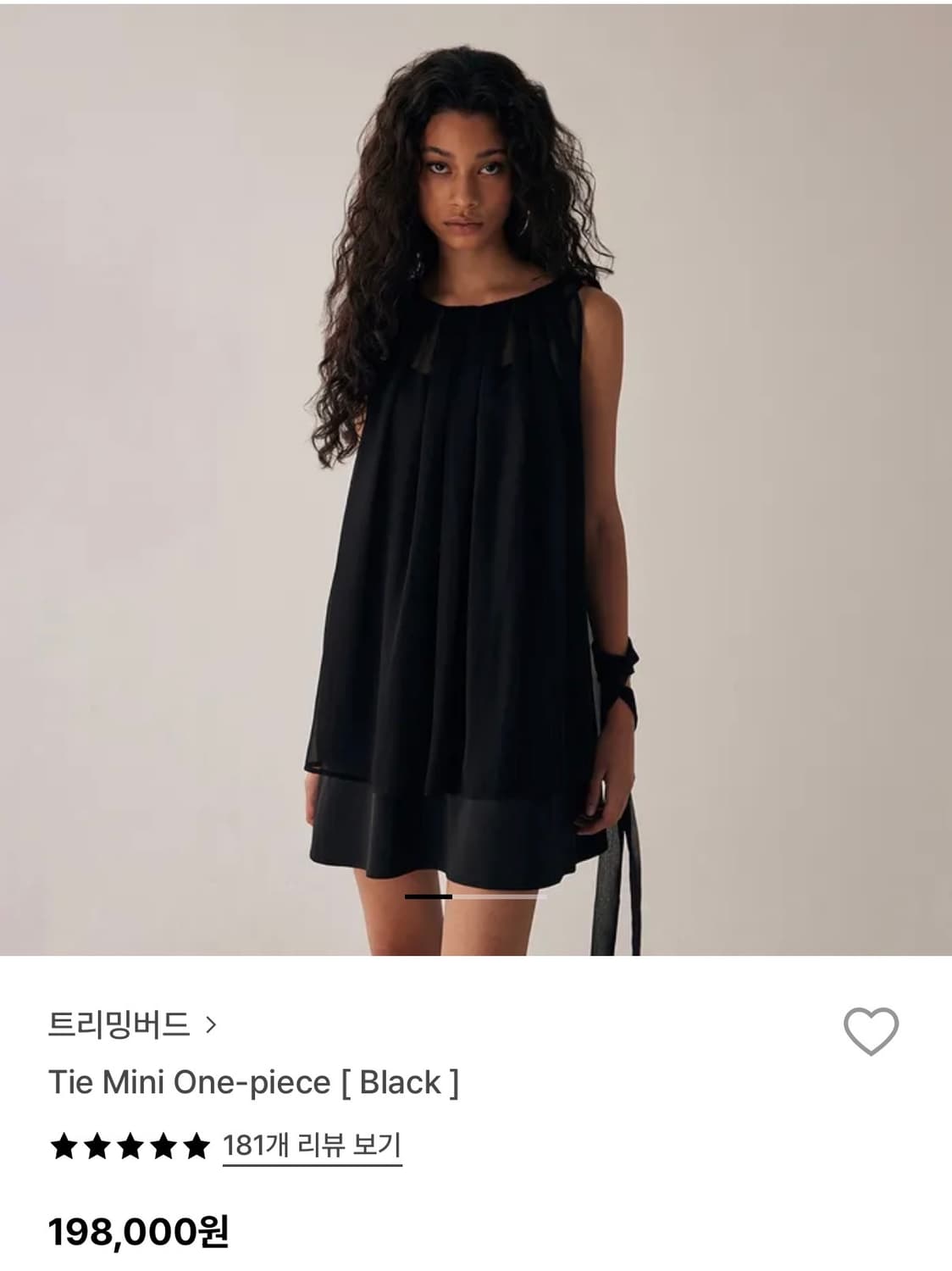 트리밍버드 타이 미니 원피스 블랙 상품이미지1