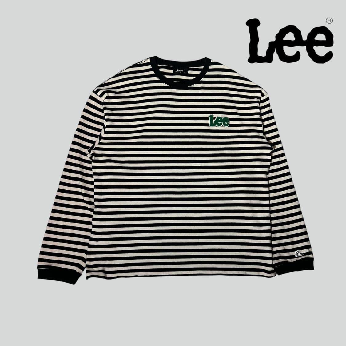 [L]LEE 리 스트라이프 단가라 롱 슬리브 긴팔 티 상품이미지1