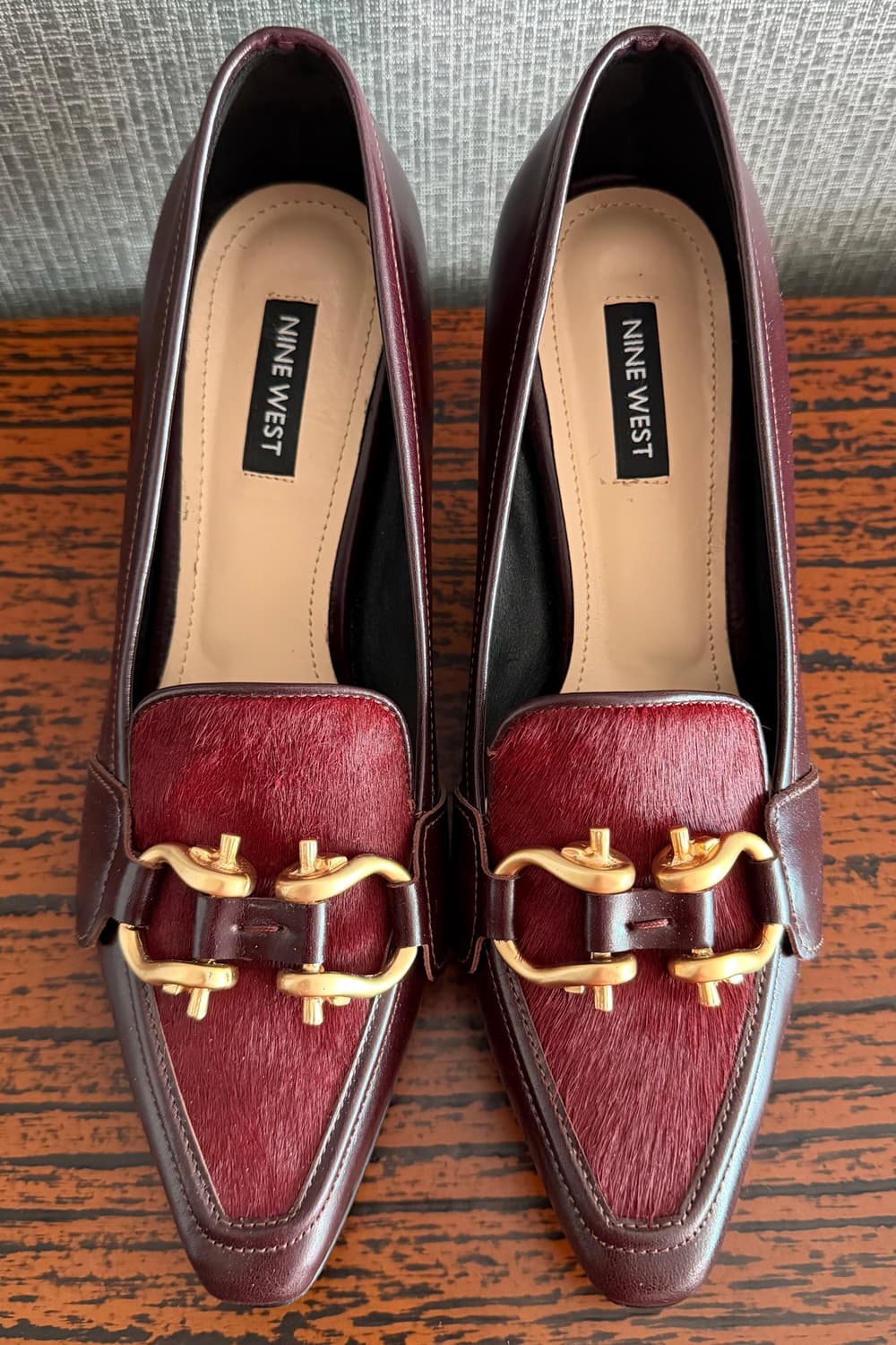 나인웨스트 NINE WEST 펌프스 가죽 구두 송치 미드힐 로퍼 235 상품이미지1