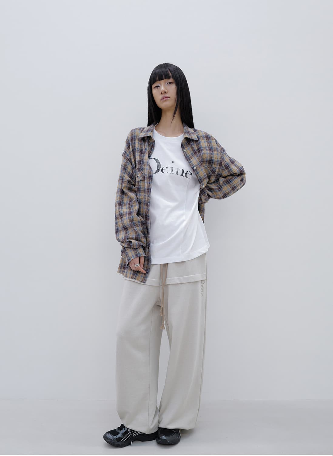 (미개봉)다이닛 팬츠 LAYERED SWEAT PANTS IN BEIGE 상품이미지5