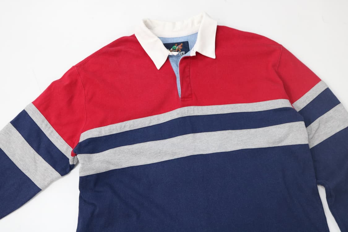 LANDS' END 랜드엔드 빈티지 컬러블록 럭비 셔츠 (XL) 상품이미지3