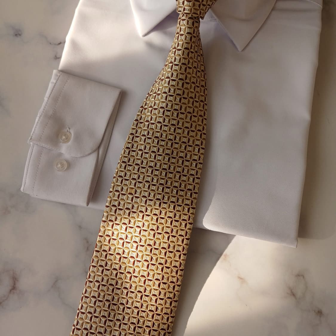 닥스 실크 베이지 지오메트릭 텍스처 넥타이 9.5cm A등급 A19251 상품이미지5