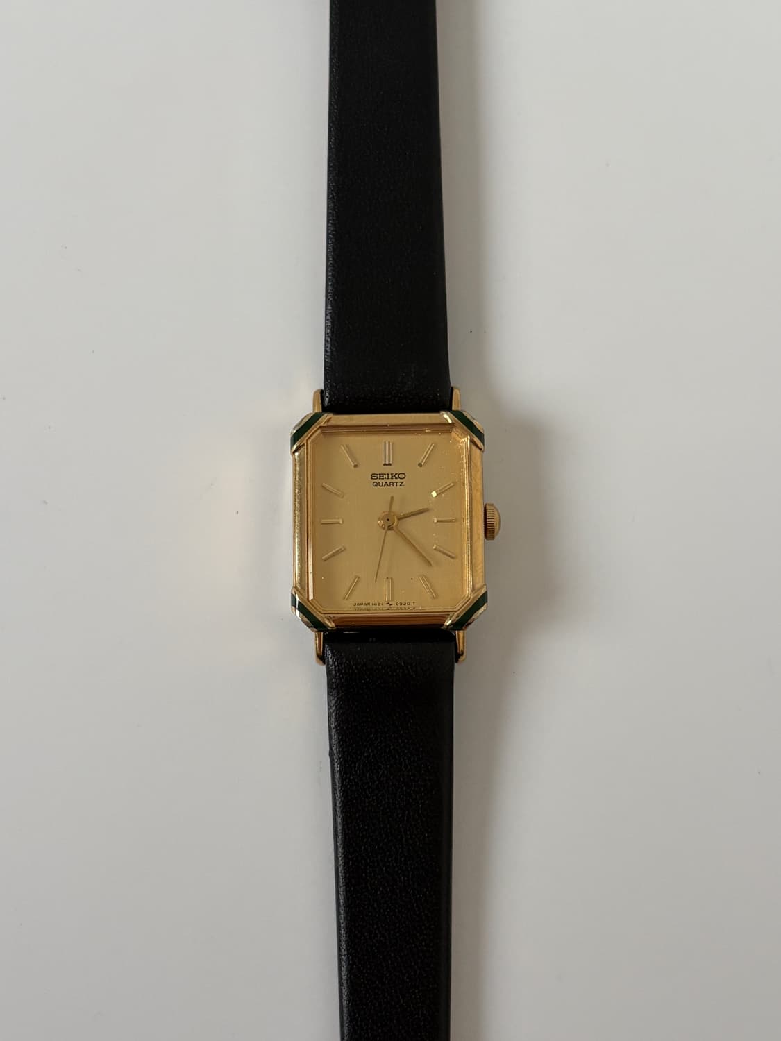 1980s Green Edge Square Ladies Quartz 상품이미지1