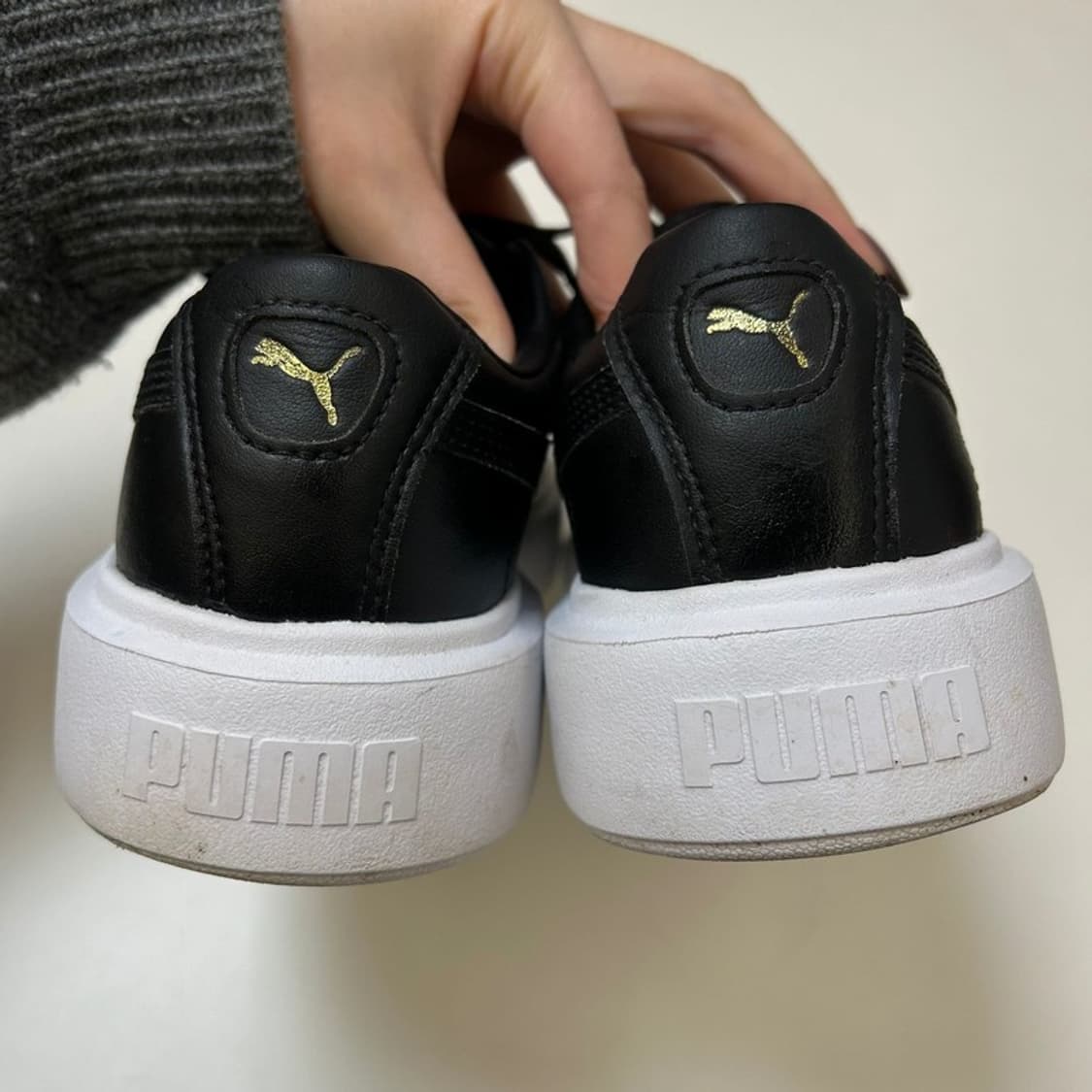 퓨마 레더 오슬로 마야 플랫폼 스니커즈 블랙 230 상품이미지5