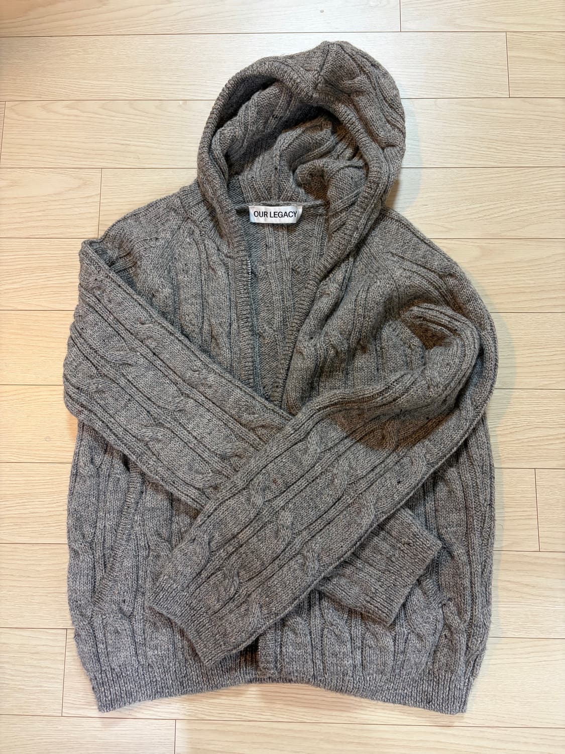 [34] 아워레가시 케이블 니트 후드집업 상품이미지1