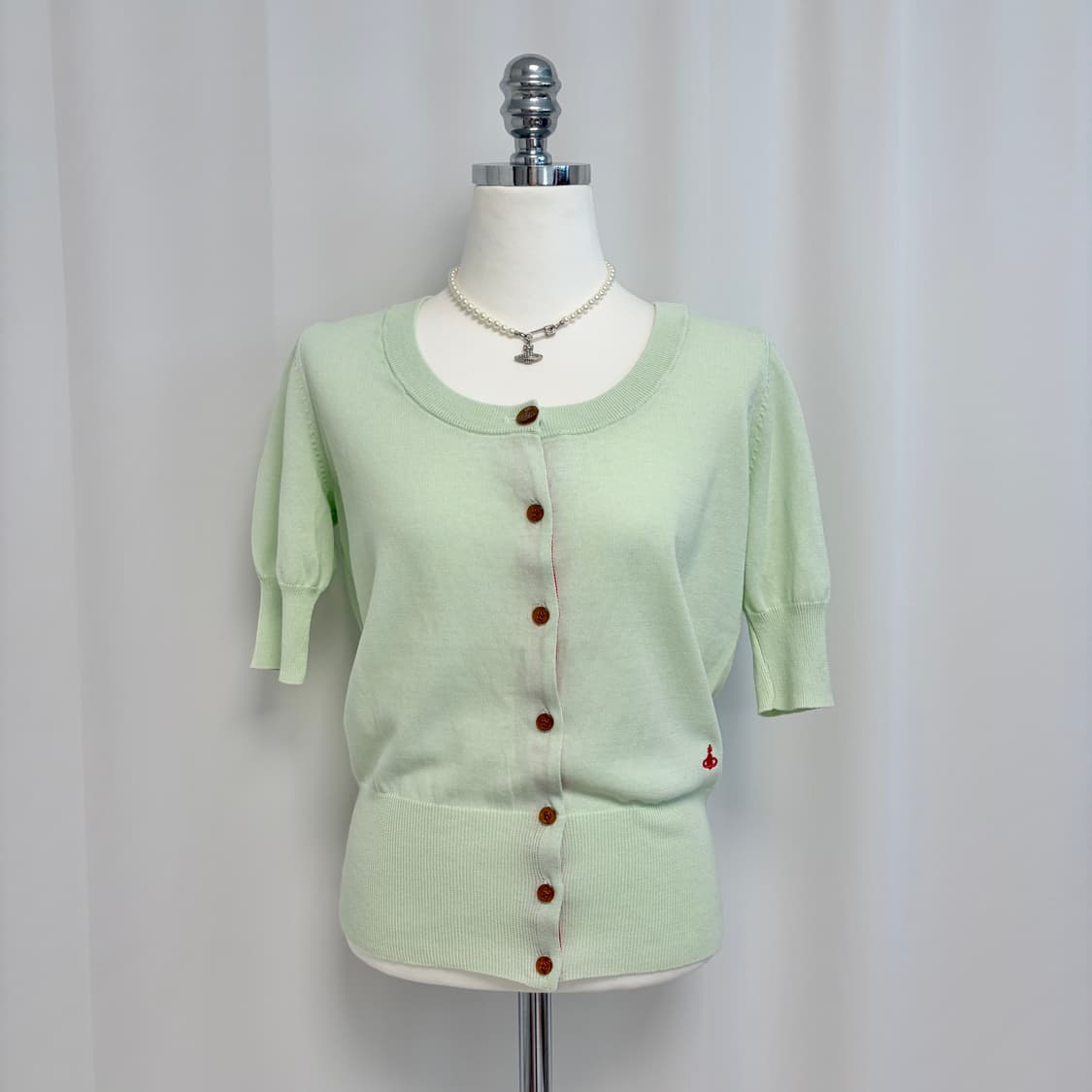 비비안웨스트우드 코튼 유넥 반팔 니트 가디건 상품이미지8