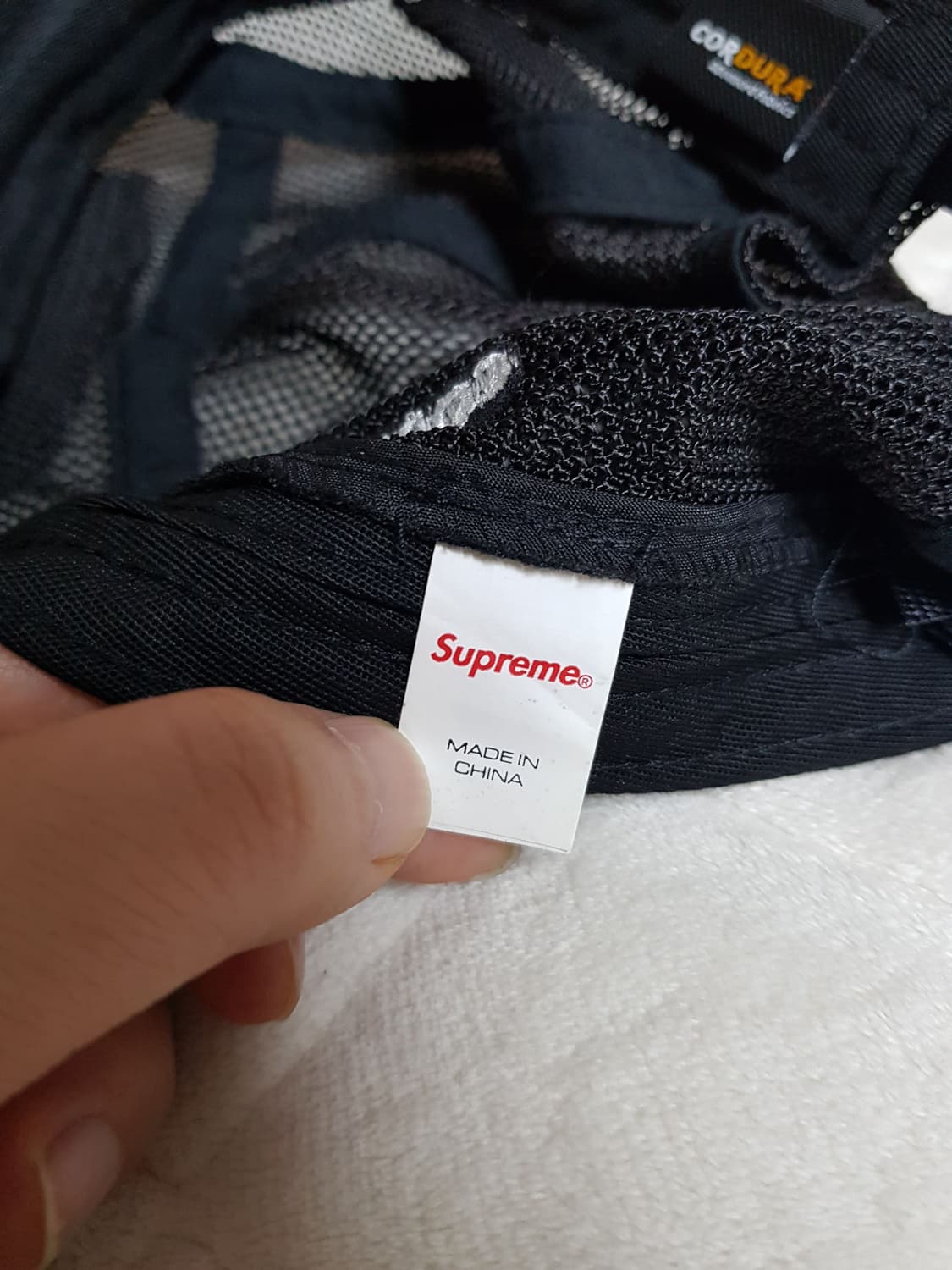 슈프림 메쉬 코듀라 캠프캡 모자 볼캡 블랙 23SS 상품이미지8